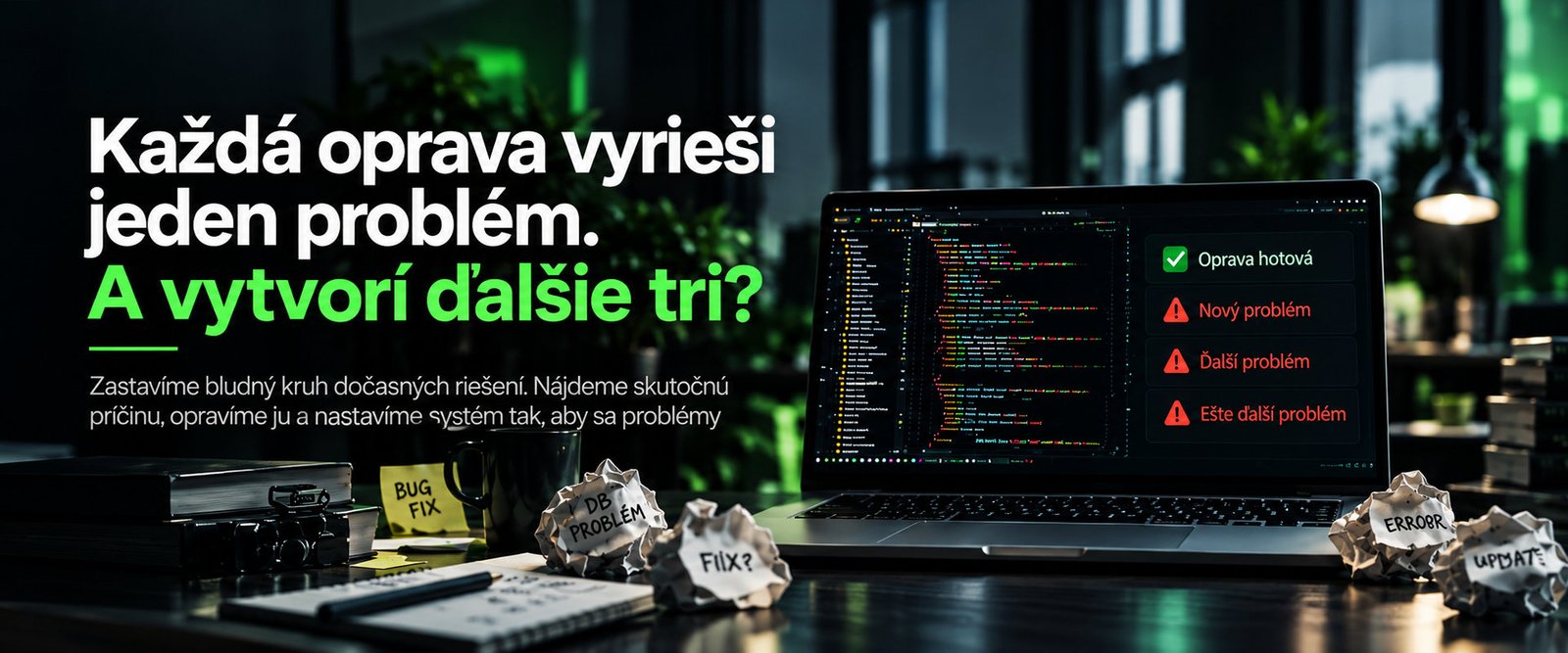 Kazda oprava vyriesi jeden problem. A vytvori dalsie tri?